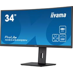 iiyama ProLite curved monitor XCB3494WQSN-B5 34" VA ultra-wide screen with KVM Switch and USB-C Dock, HDMI and Height Adjustment thumbnail 3