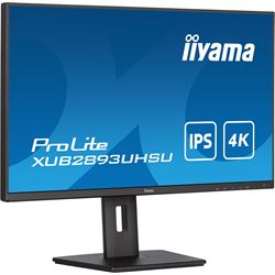 iiyama ProLite XUB2893UHSU-B5, 28", IPS panel, 4K resolution, 3-side borderless design, Height Adjustable stand, flicker free & blue light reducer thumbnail 3