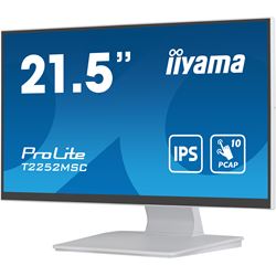 iiyama ProLite monitor T2252MSC-W2  22" White, IPS, Projective Capacitive 10pt touch, HDMI, Display Port, Edge-to-Edge glass design, anti fingerprint coating thumbnail 4