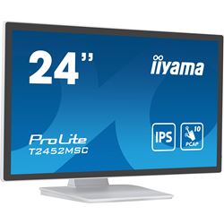 iiyama ProLite monitor T2452MSC-W1 24" White, IPS, Projective Capacitive 10pt touch, HDMI, Display Port, edge-to-edge glass, anti fingerprint coating thumbnail 1