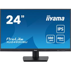 iiyama ProLite monitor XU2493HSU-B6 24", IPS, 100hz, USB Hub, Black, Ultra Slim Bezel, HDMI, DisplayPort, Blue light reducer, Flicker free