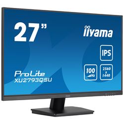 iiyama ProLite XU2793QSU-B6 monitor, 3-side borderless, IPS, WQHD res, HDMI, DisplayPort, Flicker free and Blue light reducer, 100 hz, USB hub thumbnail 2