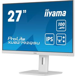 iiyama ProLite monitor XUB2792QSU-W6 27" IPS, 2560x1440, FreeSync, 3-side borderless, White, HDMI, Display Port, USB Hub, Height Adjustable, 100 hz thumbnail 4