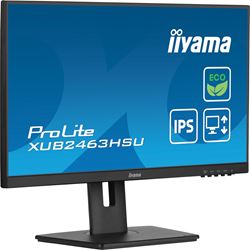 iiyama ProLite monitor ECO XUB2463HSU-B1 24" IPS, Height Adjustable, Full HD, Black, Ultra Slim Bezel, HDMI, Display Port, USB Hub with B energy class thumbnail 5