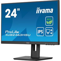 iiyama ProLite monitor ECO XUB2463HSU-B1 24" IPS, Height Adjustable, Full HD, Black, Ultra Slim Bezel, HDMI, Display Port, USB Hub with B energy class thumbnail 6