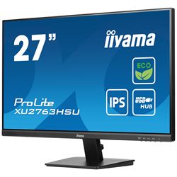 iiyama ProLite monitor ECO XU2763HSU-B1 27" IPS, Full HD, Black, Ultra Slim Bezel, HDMI, Display Port, USB Hub with B energy class thumbnail 1