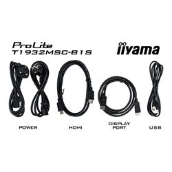 iiyama ProLite monitor T1932MSC-B1S 19", Projective Capacitive 10pt touch, IPS, Scratch resistant, Edge to edge glass, 5:4, HDMI, DisplayPort, Water and dust protection thumbnail 9