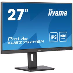 BOX DAMAGED iiyama ProLite Monitor XUB2792HSN-B5 27", Black, Height Adjustable, IPS Panel, USB-C connection, Daisy chain thumbnail 7