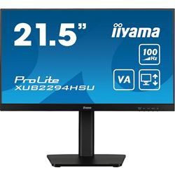 iiyama ProLite monitor XUB2294HSU-B6 22" VA panel, 3-side borderless design, height adjustable stand, 100Hz refresh rate, HDMI, DP thumbnail 0