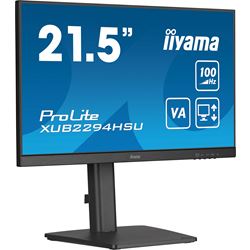 iiyama ProLite monitor XUB2294HSU-B6 22" VA panel, 3-side borderless design, height adjustable stand, 100Hz refresh rate, HDMI, DP thumbnail 2