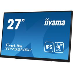 iiyama ProLite monitor T2755MSC-B1 27", Projective Capacitive 10pt touch, IPS, Scratch resistant, HDMI, DisplayPort, Edge to edge glass thumbnail 4