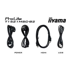 iiyama ProLite monitor T1521MSC-B2 15" Black, Projective Capacitive 10pt touch, glass overlay, scratch resistant, IP65 thumbnail 15