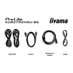 iiyama ProLite Monitor XUB2792HSU-B6 27", Black, Height Adjustable, IPS Panel, USB hub, HDMI, DP, 100 hz thumbnail 6