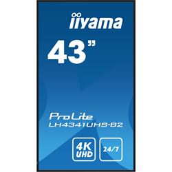 iiyama ProLite monitor LH4341UHS-B2 43", Digital Signage, IPS, HDMI, DisplayPort, 4K, 24/7, Landscape/Portrait, Media Player, 500cd/m² brightness thumbnail 1