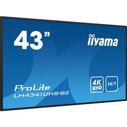iiyama ProLite monitor LH4341UHS-B2 43", Digital Signage, IPS, HDMI, DisplayPort, 4K, 24/7, Landscape/Portrait, Media Player, 500cd/m² brightness thumbnail 2