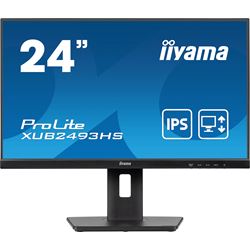 iiyama ProLite monitor XUB2493HS-B6, 24", 3-side borderless design, IPS, 0.5ms, Height Adjustable and pivot function, HDMI, DisplayPort, Blue light reducer, Flicker free