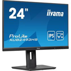 iiyama ProLite monitor XUB2493HS-B6, 24", 3-side borderless design, IPS, 0.5ms, Height Adjustable and pivot function, HDMI, DisplayPort, Blue light reducer, Flicker free thumbnail 1