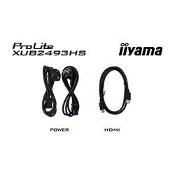 iiyama ProLite monitor XUB2493HS-B6, 24", 3-side borderless design, IPS, 0.5ms, Height Adjustable and pivot function, HDMI, DisplayPort, Blue light reducer, Flicker free thumbnail 8