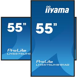 iiyama ProLite monitor LH5575UHS-B1AG 55", Digital Signage, IPS, HDMI, DisplayPort, 4K, 24/7, Landscape/Portrait, Media Player, Intel® SDM slot, Wifi, Anti-Glare thumbnail 3