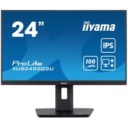 iiyama ProLite monitor XUB2492QSU-B1, 24", Ultra-wide res, 100hz, IPS, Height Adjustable and pivot function, HDMI, DisplayPort, Blue light reducer, Flicker free thumbnail 0