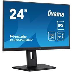 iiyama ProLite monitor XUB2492QSU-B1, 24", Ultra-wide res, 100hz, IPS, Height Adjustable and pivot function, HDMI, DisplayPort, Blue light reducer, Flicker free thumbnail 1