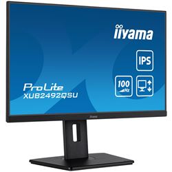 iiyama ProLite monitor XUB2492QSU-B1, 24", Ultra-wide res, 100hz, IPS, Height Adjustable and pivot function, HDMI, DisplayPort, Blue light reducer, Flicker free thumbnail 2