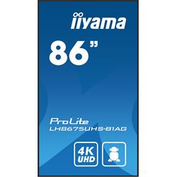 iiyama ProLite LH8675UHS-B1AG 86", 24/7, 4K, IPS, HDMI, landscape/portrait, Wifi, Android OS, signal FailOver, 500cd/m² high brightness, Anti-Glare thumbnail 1