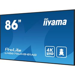 iiyama ProLite LH8675UHS-B1AG 86", 24/7, 4K, IPS, HDMI, landscape/portrait, Wifi, Android OS, signal FailOver, 500cd/m² high brightness, Anti-Glare thumbnail 2