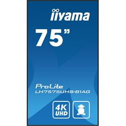 iiyama ProLite monitor LH7575UHS-B1AG 75", Digital Signage, IPS, HDMI, DisplayPort, 4K, 24/7, Landscape/Portrait, Media Player, Intel® SDM slot, Wifi, Anti-Glare thumbnail 1