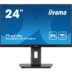 iiyama ProLite monitor XUB2497HSN-B1 24" IPS, Full HD, Ultra Slim Bezel, HDMI, Display Port, USB-C dock, Height Adjustable.  thumbnail 0