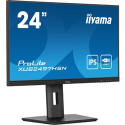 iiyama ProLite monitor XUB2497HSN-B1 24" IPS, Full HD, Ultra Slim Bezel, HDMI, Display Port, USB-C dock, Height Adjustable.  thumbnail 2