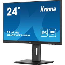 iiyama ProLite monitor XUB2497HSN-B1 24" IPS, Full HD, Ultra Slim Bezel, HDMI, Display Port, USB-C dock, Height Adjustable.  thumbnail 4