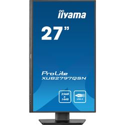 iiyama ProLite monitor XUB2797QSN-B1 27" IPS, WQHD, USB-C dock and RJ45 (LAN), Ultra Slim Bezel, HDMI, Display Port, Height Adjustable.  thumbnail 1