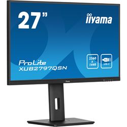 iiyama ProLite monitor XUB2797QSN-B1 27" IPS, WQHD, USB-C dock and RJ45 (LAN), Ultra Slim Bezel, HDMI, Display Port, Height Adjustable.  thumbnail 2