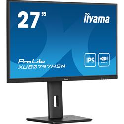 iiyama ProLite Monitor XUB2797HSN-B1 27", Black, Height Adjustable, IPS Panel, USB-C connection, Daisy chain, RJ45 (LAN) thumbnail 2