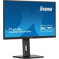 iiyama ProLite Monitor XUB2797HSN-B1 27", Black, Height Adjustable, IPS Panel, USB-C connection, Daisy chain, RJ45 (LAN) thumbnail 3
