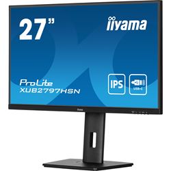 iiyama ProLite Monitor XUB2797HSN-B1 27", Black, Height Adjustable, IPS Panel, USB-C connection, Daisy chain, RJ45 (LAN) thumbnail 4