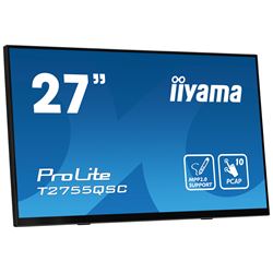 iiyama ProLite monitor T2755QSC-B1 27", Projective Capacitive 10pt touch, IPS, WQHD (2560x1440), Scratch resistant, HDMI, DisplayPort, Edge to edge glass thumbnail 3