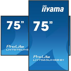 iiyama ProLite monitor LH7565UHSB-B1, 75" IPS Professional Digital Signage display with 24/7, 4K UHD and 800cd high brightness, Android OS thumbnail 3