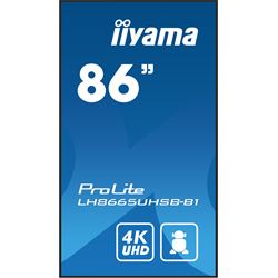 iiyama ProLite monitor LH8665UHSB-B1, 86" IPS Professional Digital Signage display with 24/7, 4K UHD and 800cd high brightness, Android OS thumbnail 1