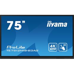 iiyama ProLite TE7512MIS-B3AG 75’’ Interactive 4K UHD Touchscreen,  iiWare 10 with Android 11, Wifi, Eshare app