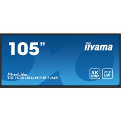 iiyama ProLite monitor TE10518UWI-B1AG 105", 5k UHD, Infrared 40pt touch, Anti-glare coating, VA, HDMI, USB-C, 21:9 panoramic view, 8-array mic, Android 13 OS