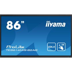 iiyama ProLite monitor TE8614MIS-B2AG 86" Google EDLA Certified, 4k UHD, Infrared 50pt touch, Anti-glare coating, VA, HDMI, features Note, Browser & Cloud Drive, iiWare 12E