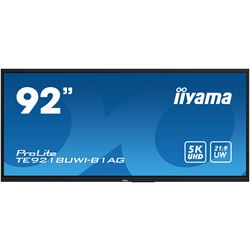 iiyama ProLite monitor TE9218UWI-B1AG 92", 5k UHD, Infrared 40pt touch, Anti-glare coating, VA, HDMI, USB-C, 21:9 panoramic view, 8-array mic, Android 13 OS