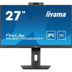 iiyama ProLite monitor XUB2790QSUH-B1 27" IPS, built-in Windows Hello camera and microphone, QHD resolution, Height Adjustable, 3-side borderless design