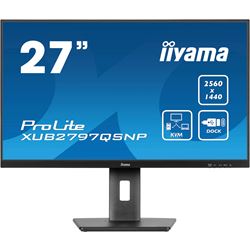 iiyama ProLite monitor XUB2797QSNP-B1 27" IPS, WQHD, KVM Switch, USB-C dock with 96W pwer delivery and RJ45 (LAN), Ultra Slim Bezel, HDMI, Display Port, Height Adjustable thumbnail 0