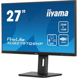 iiyama ProLite monitor XUB2797QSNP-B1 27" IPS, WQHD, KVM Switch, USB-C dock with 96W pwer delivery and RJ45 (LAN), Ultra Slim Bezel, HDMI, Display Port, Height Adjustable thumbnail 4