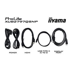 iiyama ProLite monitor XUB2797QSNP-B1 27" IPS, WQHD, KVM Switch, USB-C dock with 96W pwer delivery and RJ45 (LAN), Ultra Slim Bezel, HDMI, Display Port, Height Adjustable thumbnail 13