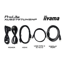 iiyama ProLite monitor XUB2797UHSNP-B1 27" IPS, 4k, KVM Switch, USB-C dock with 96W power delivery and RJ45 (LAN), Ultra Slim Bezel, HDMI, Display Port, Height Adjustable thumbnail 13