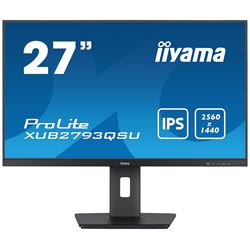 iiyama ProLite XUB2793QSU-B7 monitor, Height Adjustable, 3-side borderless, IPS, WQHD res, 100hz, HDMI, DisplayPort, Flicker free and Blue light reducer, 100 hz, USB hub thumbnail 0